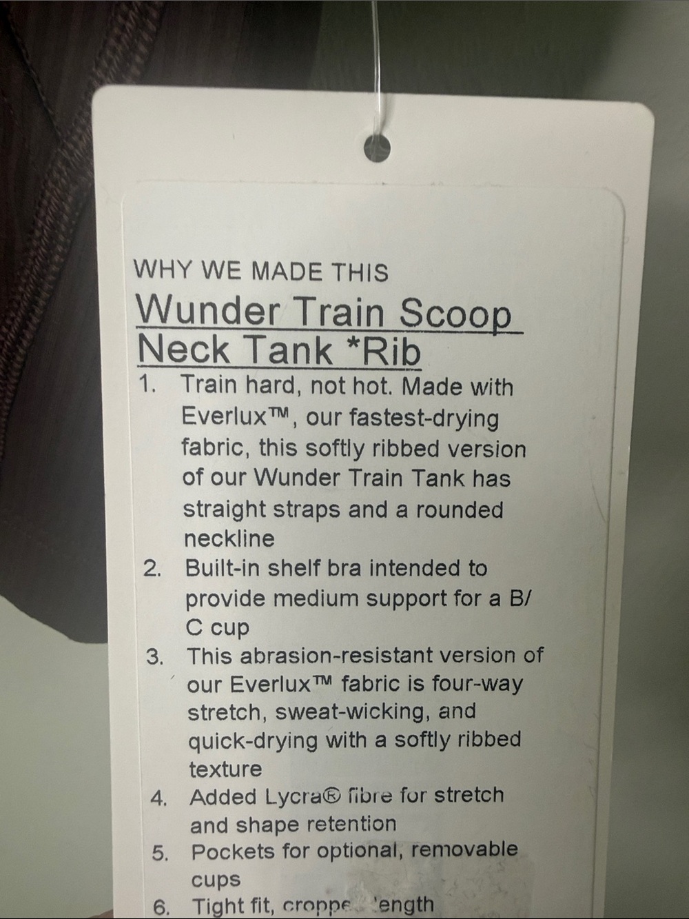 Lululemon Wunder Train Scoop Neck Tank *Rib - Picture 4 of 4
